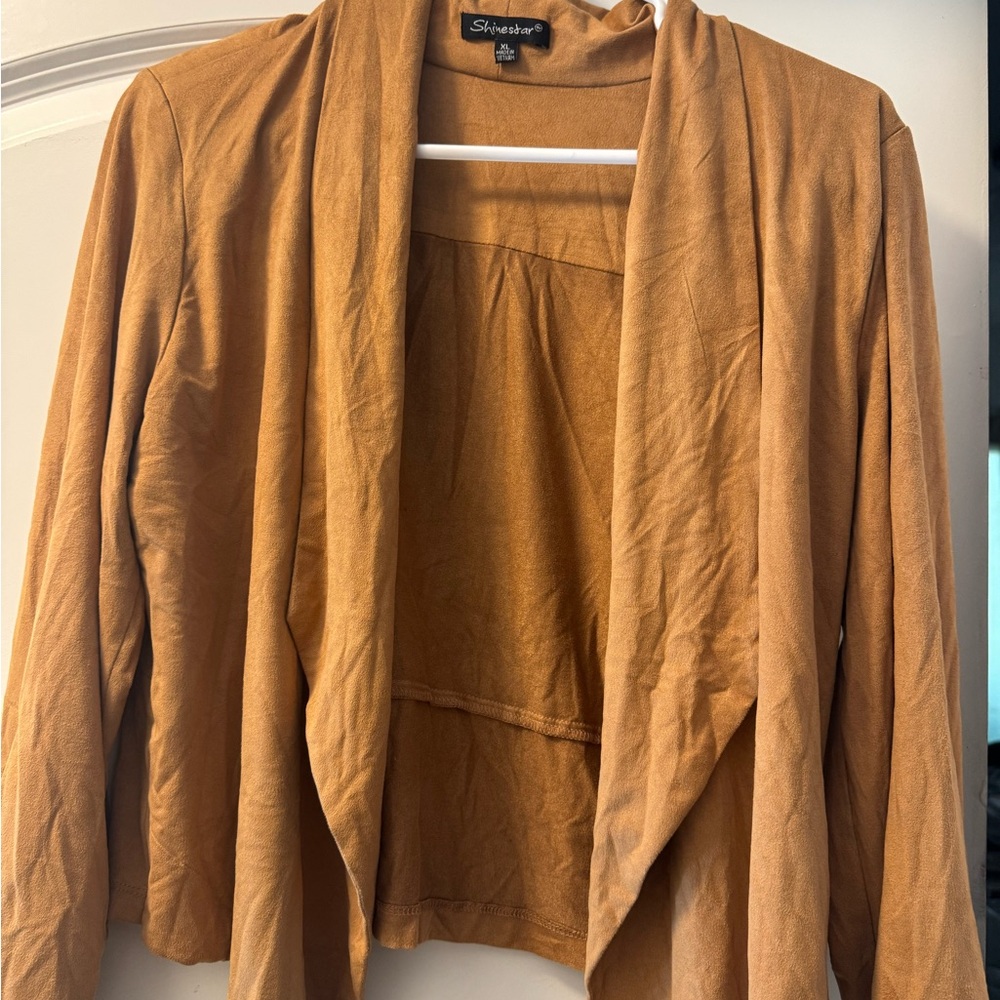 Shinestar Women's Tan Drape Blazer